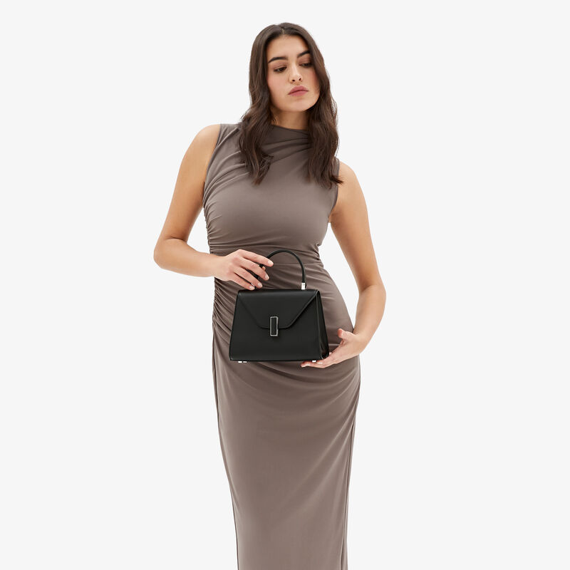 Iside Palmellato Top Handle Mini Bag - Black - Palmellato calf leather - Valextra - 2