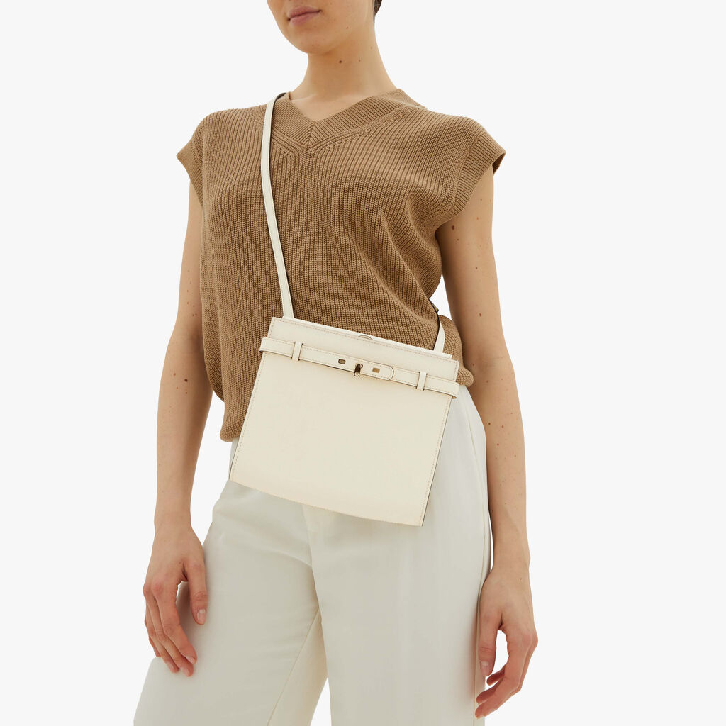 Brera B-Tracollina Crossbody bag - Pergamena White - Vitello VS - Valextra - 2