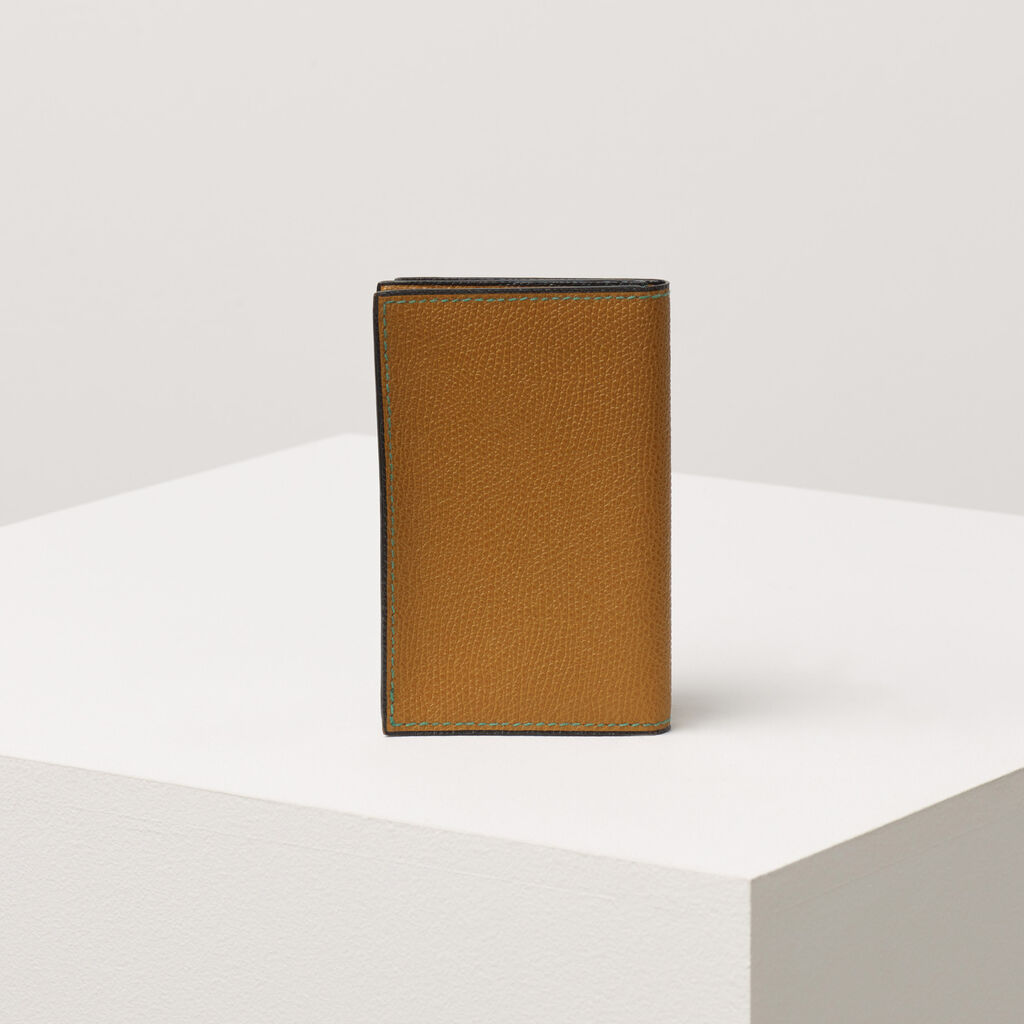 Porta Carte Di Credito Onda - Marrone Avana - Pelle di vitello Millepunte - Valextra - 2