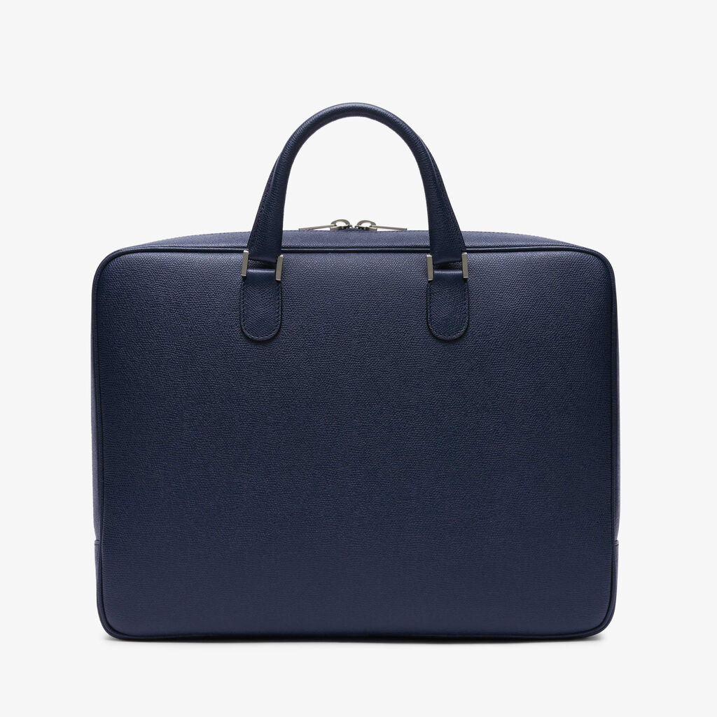 Avietta Briefcase with Zip 24h - Dark Blue - Vitello VS - Valextra - 7
