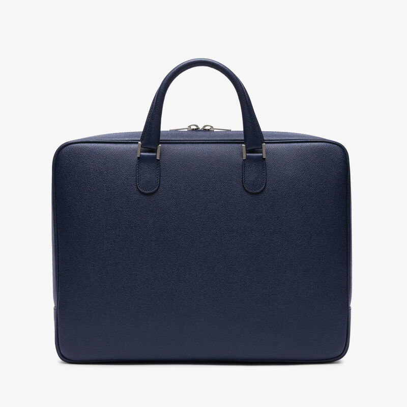 Avietta Briefcase with Zip 24h - Dark Blue - Millepunte calf leather - Valextra - 7