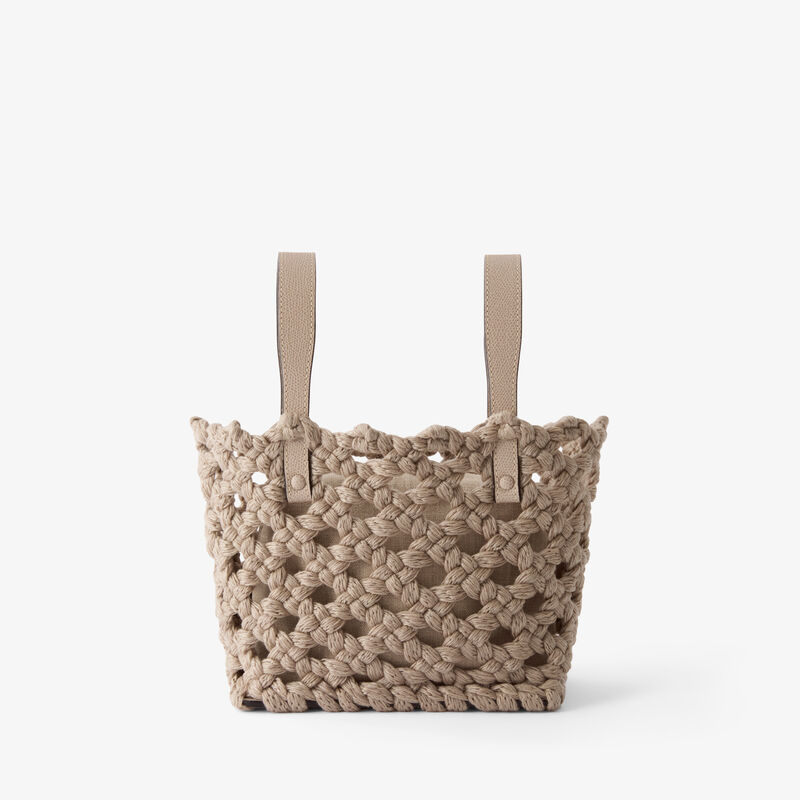 Soft Sportami Via Bucket Micro Bag - Nude Pink - Woven cotton and Millepunte calf leather - Valextra - 6