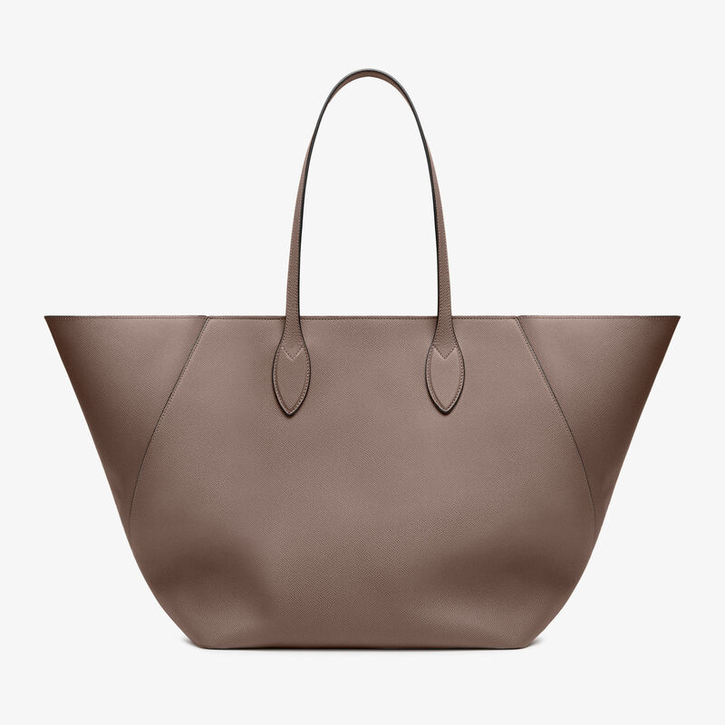 Vivi Shopping Large Bag - Sahara Brown - Millepunte Soft calf leather - Valextra - 5