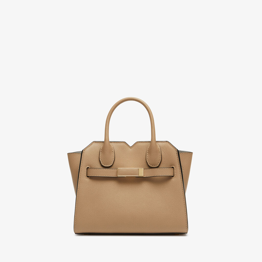 Milano Crossbody Micro Bag - Cashmere Beige - Vitello Millepunte Soft - Valextra - 1