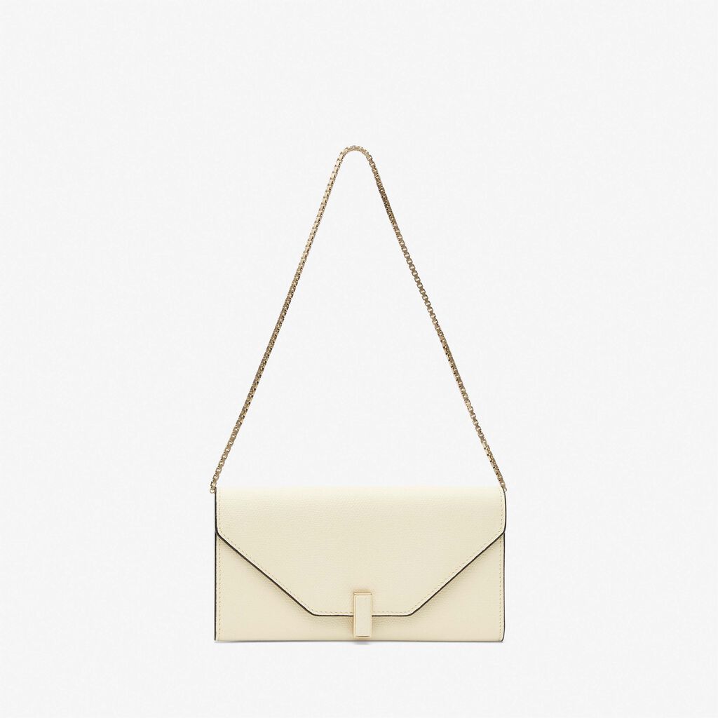 Iside continental purse with chain - Pergamena White - Vitello VS - Valextra - 1