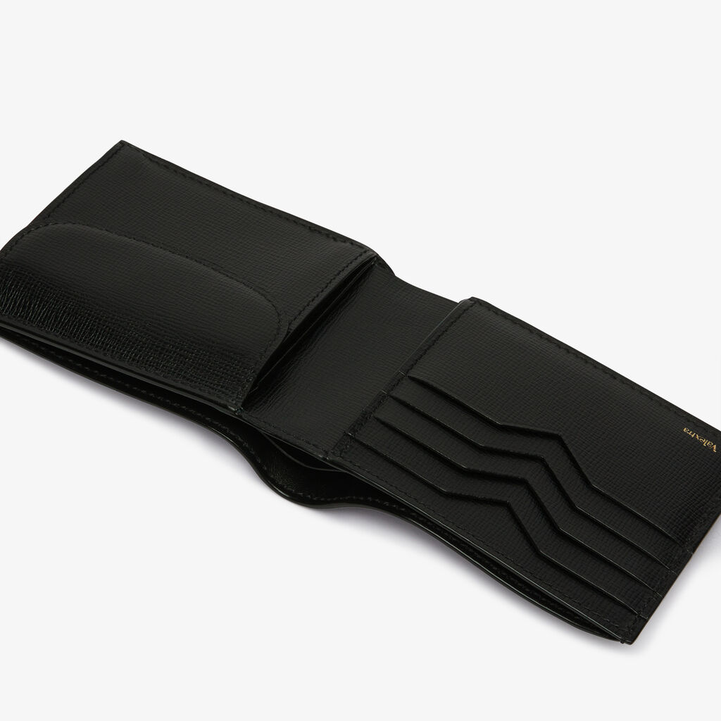 Wallet 4Cc With Coin Holder - Black - Cuoio VL - Valextra - 2