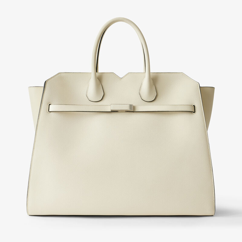 Milano Two Handles Large Bag - Pergamena White - Millepunte Soft calf leather - Valextra - 1