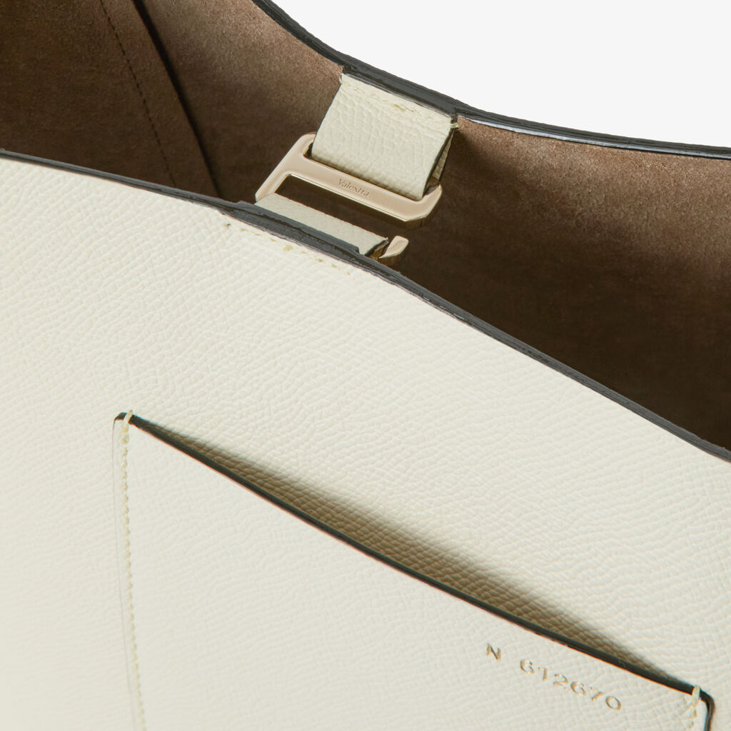 Soft Bucket Mini Bag - Pergamena White - Vitello VS - Valextra - 4