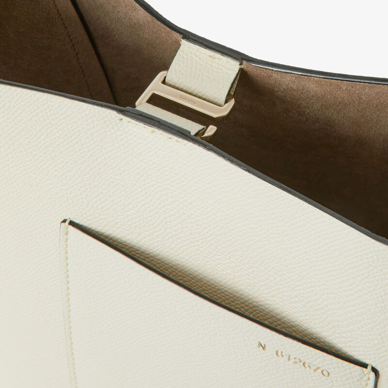Soft Bucket Mini Bag - Pergamena White - Millepunte calf leather - Valextra - 4
