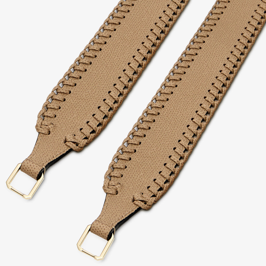 Braided Shoulder Strap - Cashmere Beige - Vitello VS-Infilatura Punto Festone - Valextra - 3