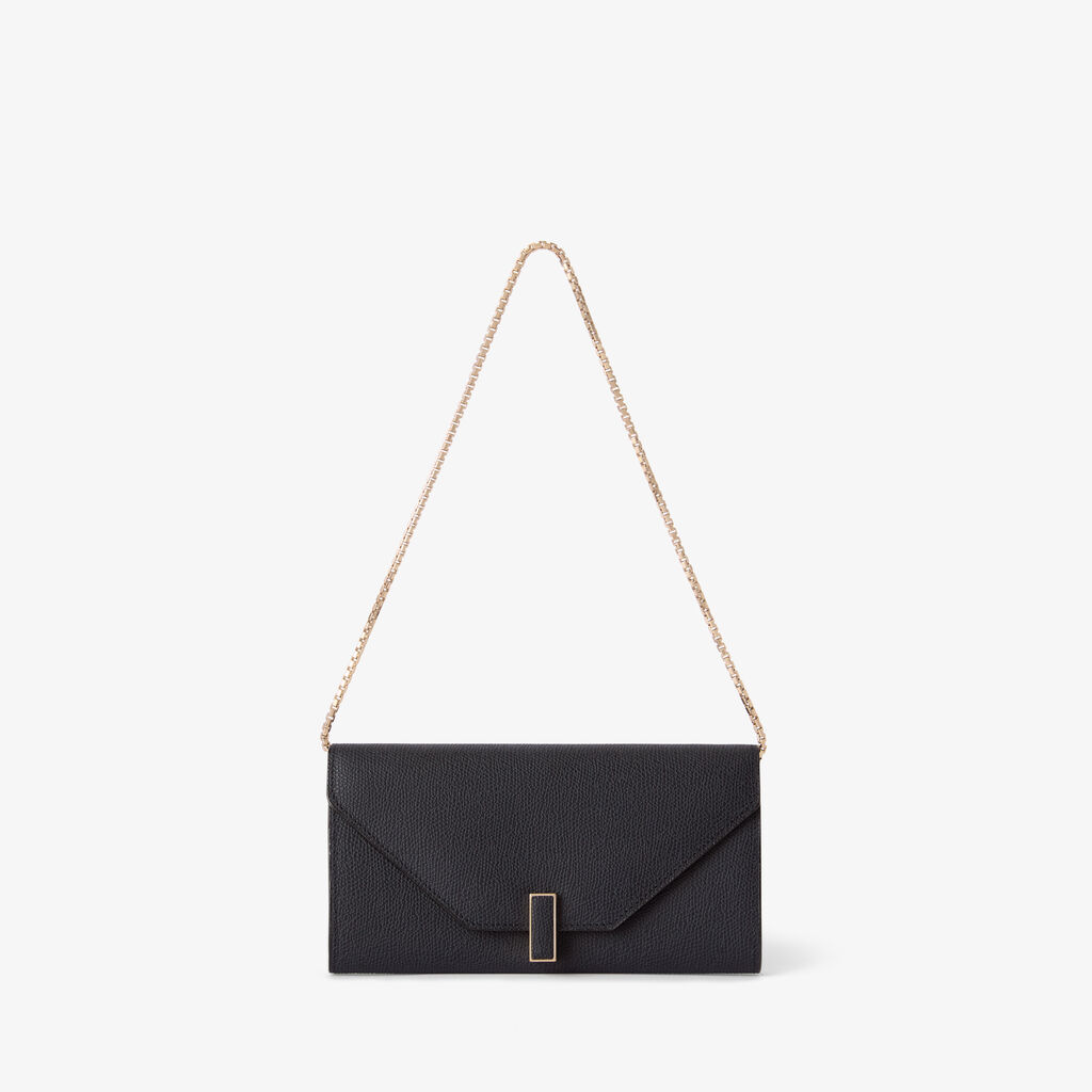 Iside continental purse with chain - Night Blue - Vitello VS - Valextra - 1