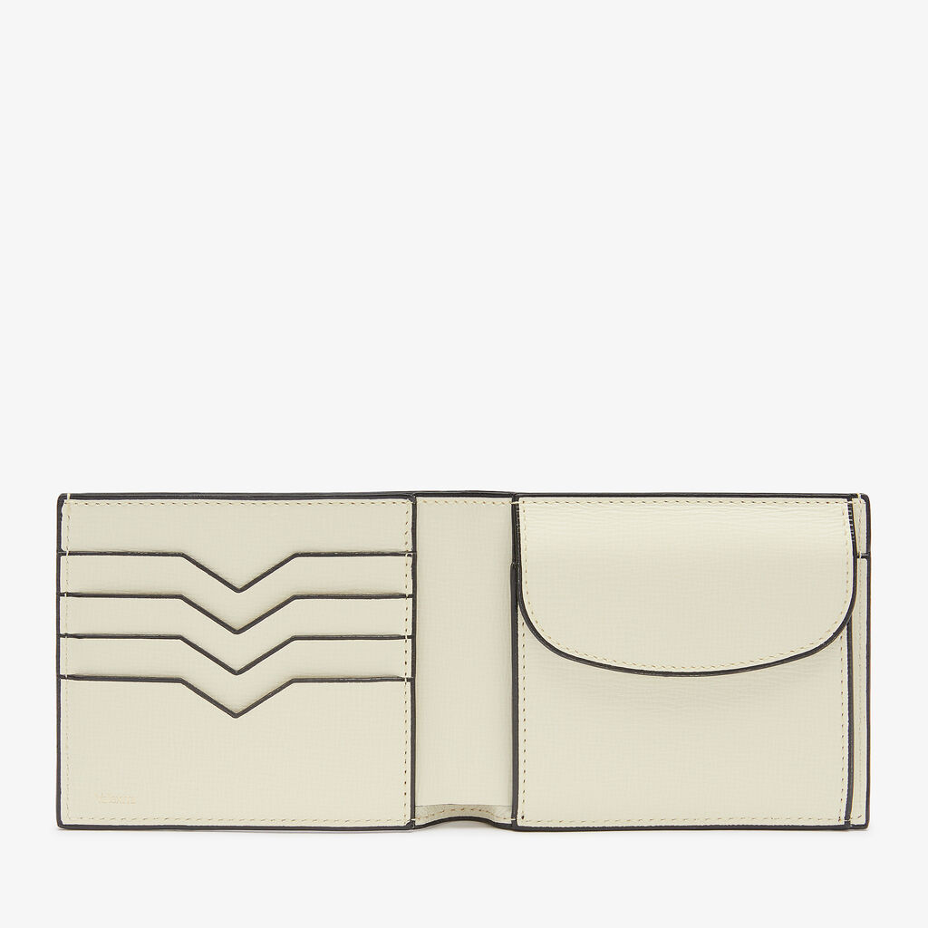 Portafoglio Bifold 4 Carte Di Credito Con Portamonete - Bianco Pergamena - Cuoio VL - Valextra - 4