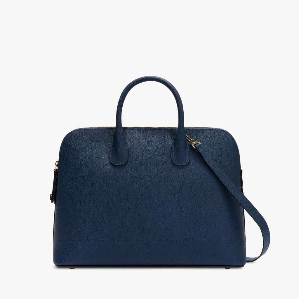 MyLogo Bowling Medium Bag - Sapphire Blue - Millepunte calf leather - Valextra - 1