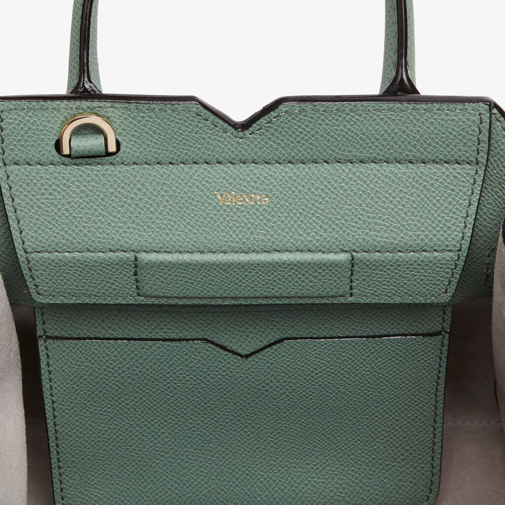 Milano Crossbody Micro Bag - Eucalyptus Green - Vitello Millepunte Soft - Valextra - 6