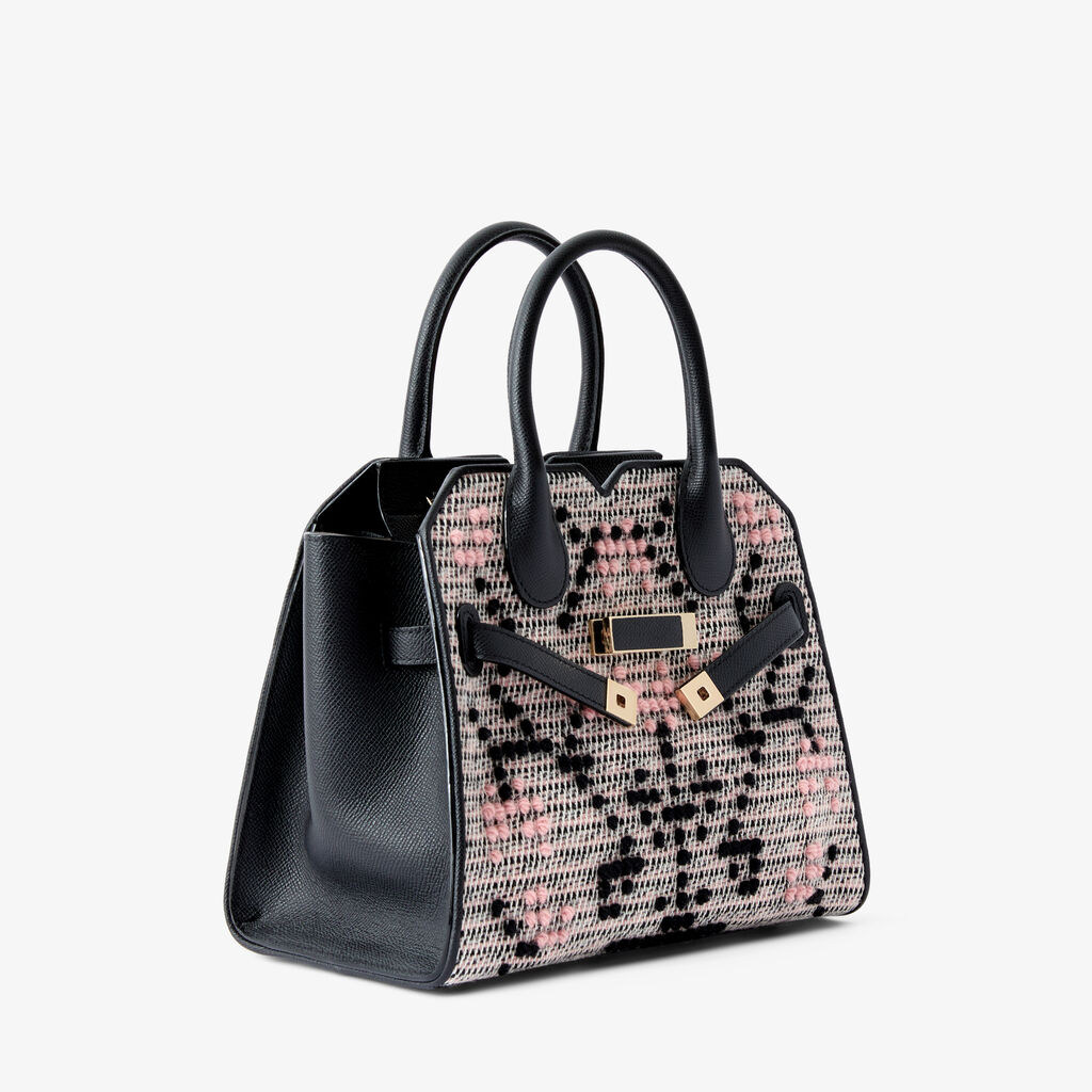 Milano Flower Pibiones Two Handles Mini Bag - - Tessuto Pibiones Fiore/Vitello Millepunte Soft - Valextra - 5