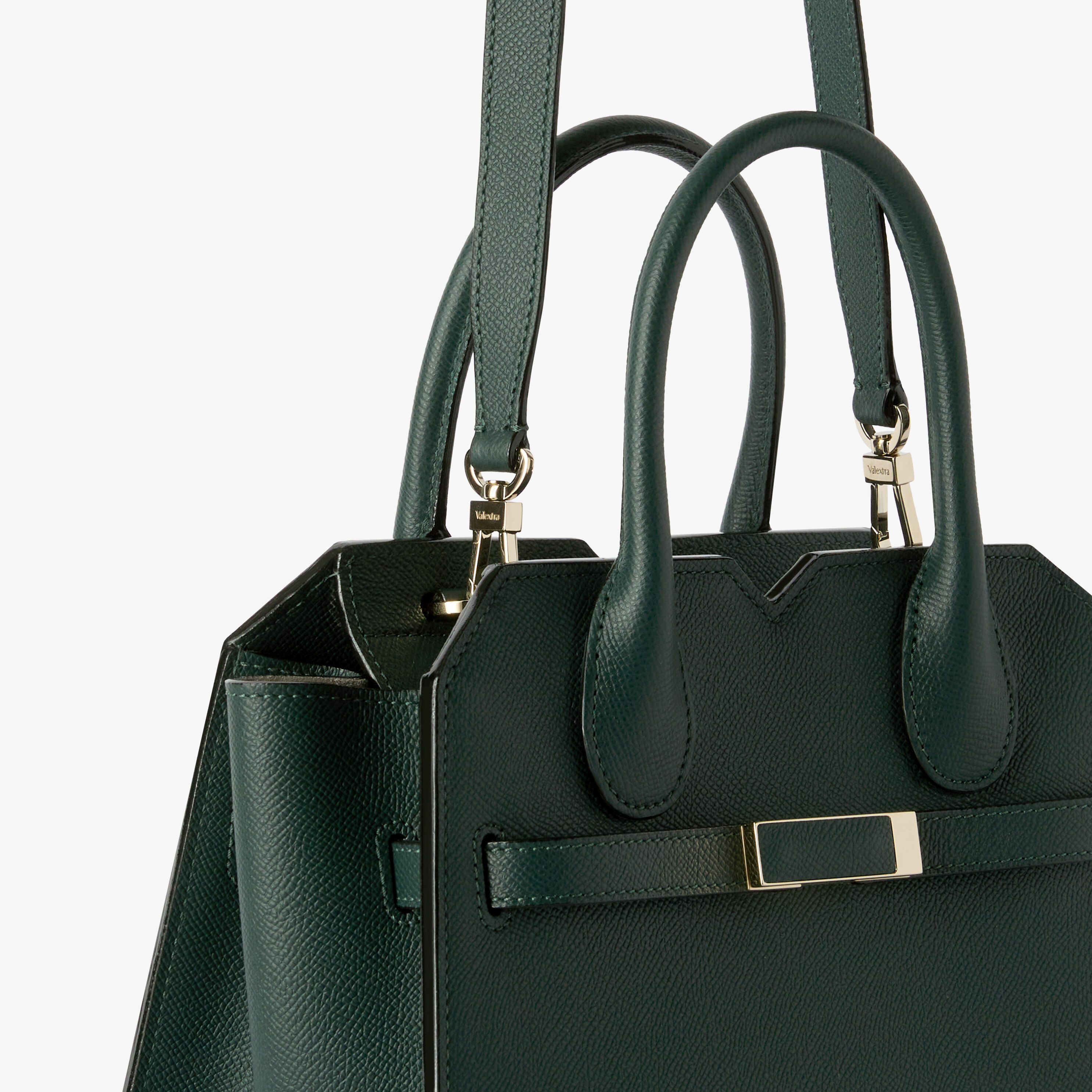 Women's Green Luxury Leather Two Handles Mini Bag | Valextra