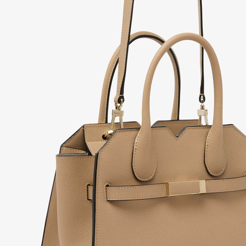 Milano Two Handles Mini Bag - Cashmere Beige - Millepunte Soft calf leather - Valextra - 5