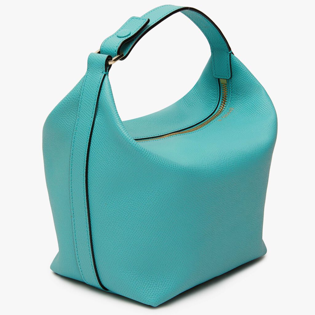 Mochi Top Handle Mini Bag - Ocean Blue - Millepunte Soft calf leather - Valextra - 4