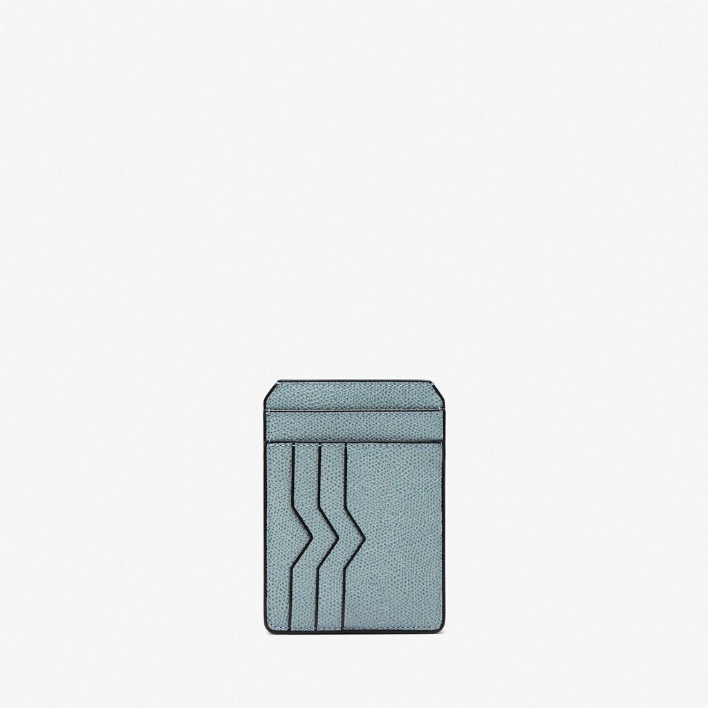 Porta Carte di Credito con Portadocumenti - Blu Polvere - Vitello VS - Valextra - 3