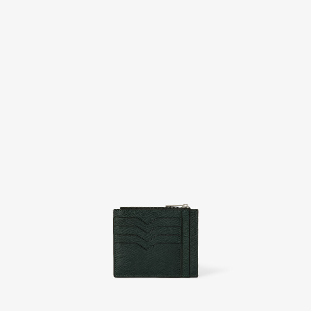 Card Holder 8CC with Zip - Valextra Green - Vitello VS - Valextra - 1