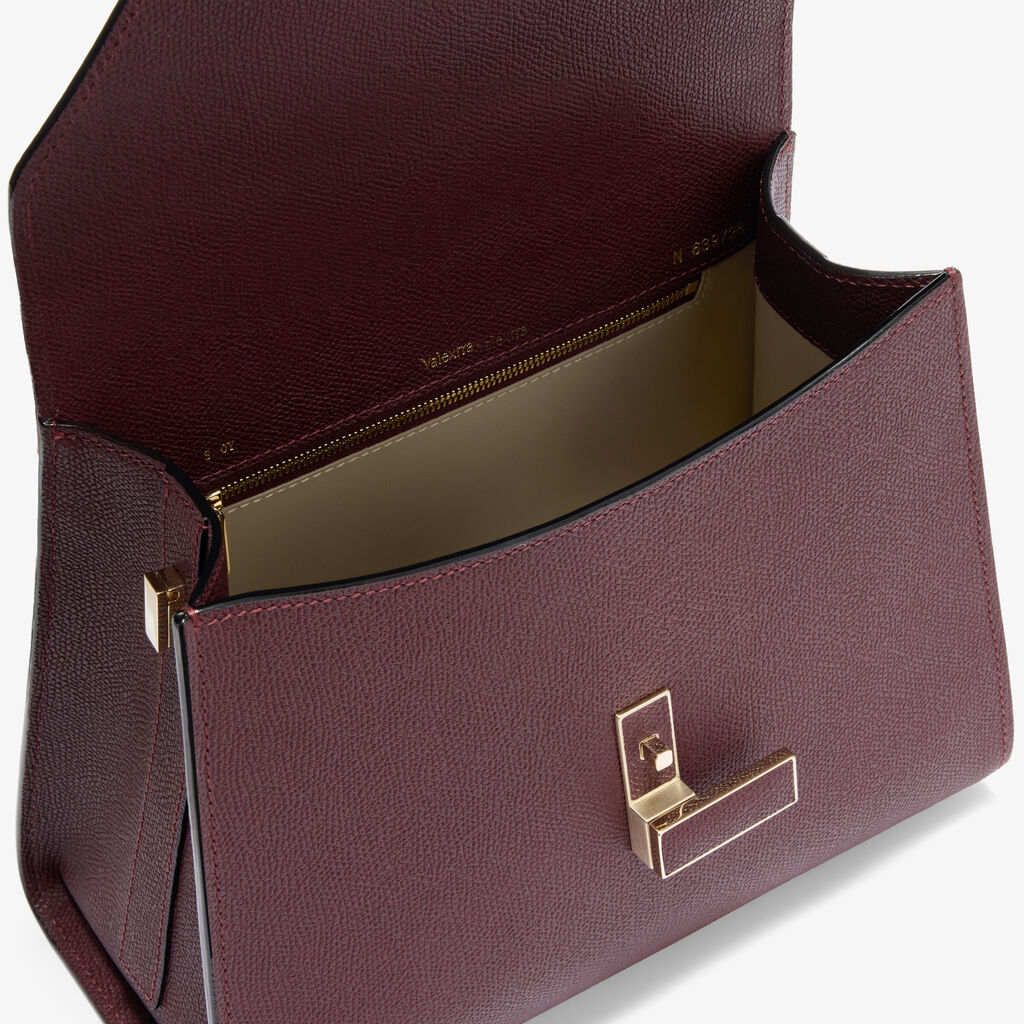 Iside Top Handle Medium Bag - Claret Red - Millepunte calf leather - Valextra - 2