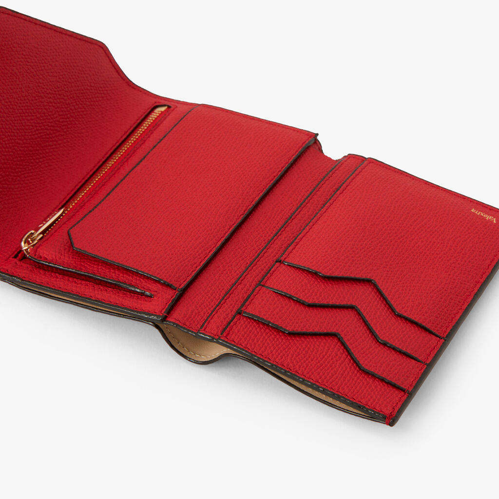 Iside Fold Wallet - Crimson Red - Vitello VS - Valextra - 2