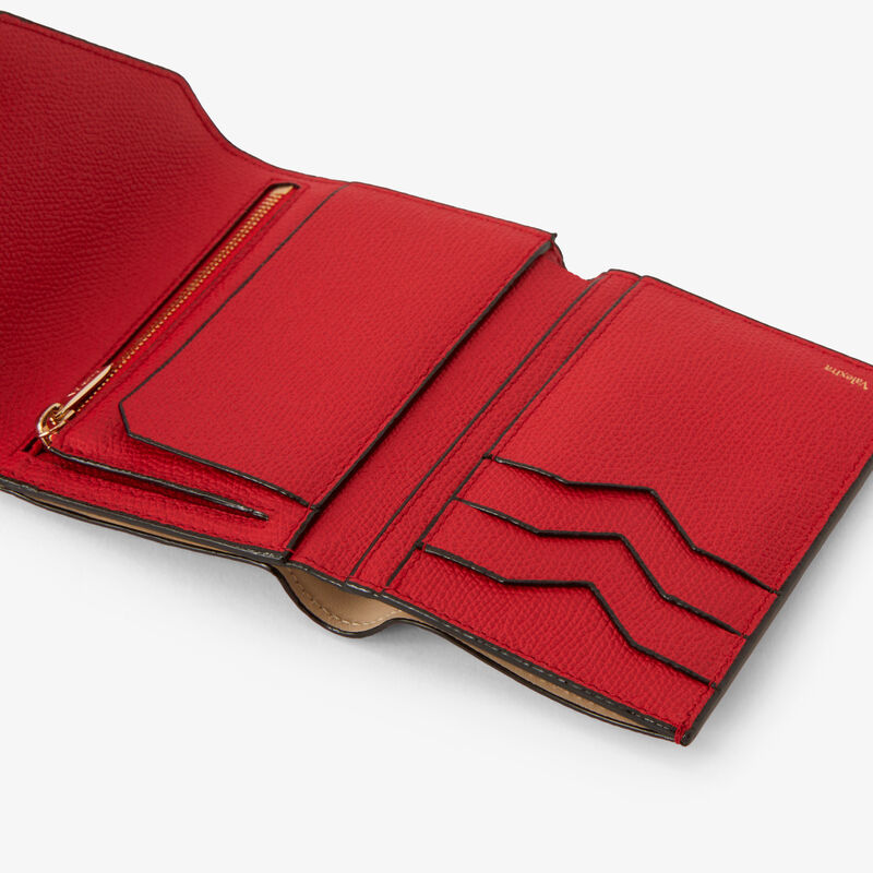 Iside Fold Wallet - Crimson Red - Millepunte calf leather - Valextra - 2