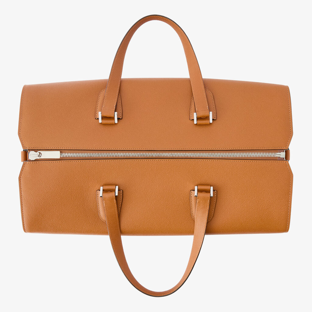 Babila Boston Travel Bag - Havana Brown - Vitello VS - Valextra - 7