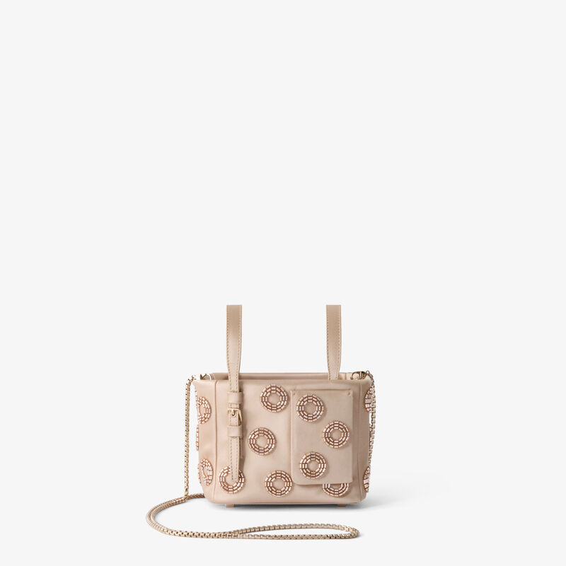 Soft Fizz Bucket Nano Bag - Sahara Brown - Raso ricamo Girelle - Valextra - 5