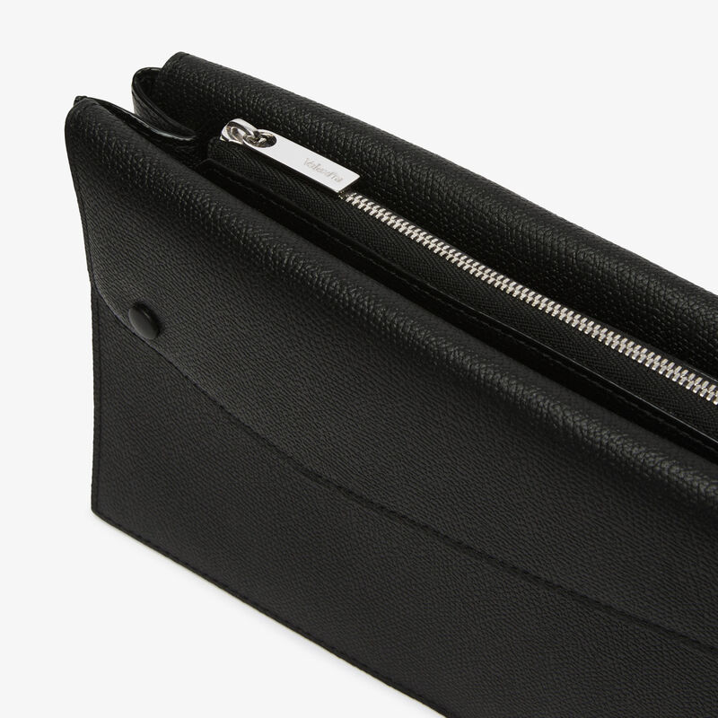 Pocket Crossbody Bag - Black - Millepunte calf leather - Valextra - 5