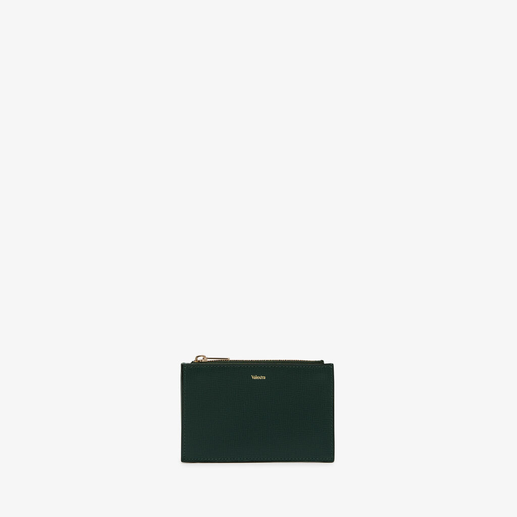 Card Holder 3CC with Zip - Valextra Green - Cuoio VL - Valextra - 4