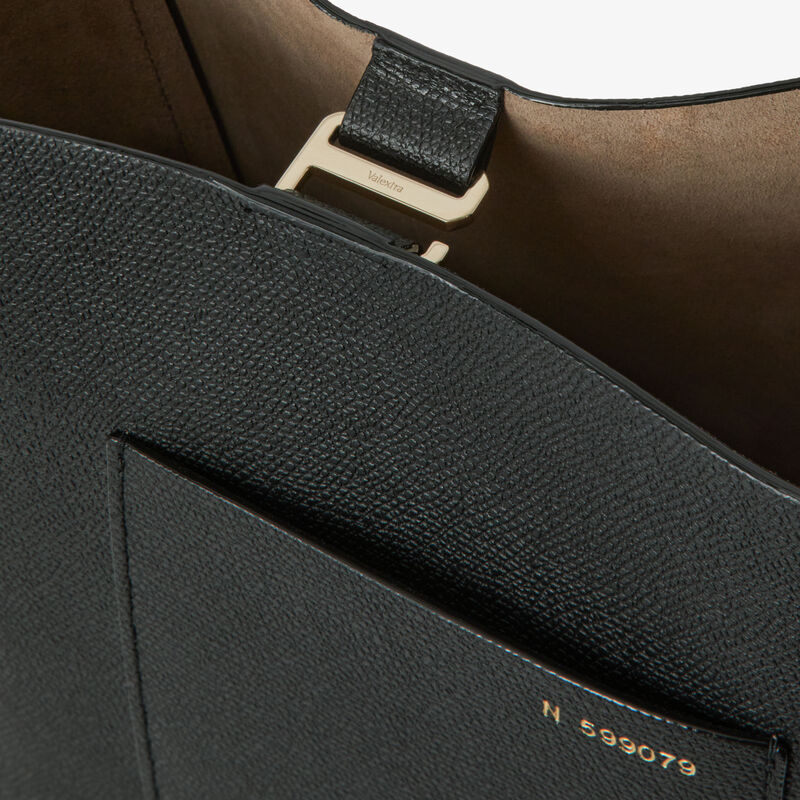 Soft Bucket Mini Bag - Black - Millepunte calf leather - Valextra - 4