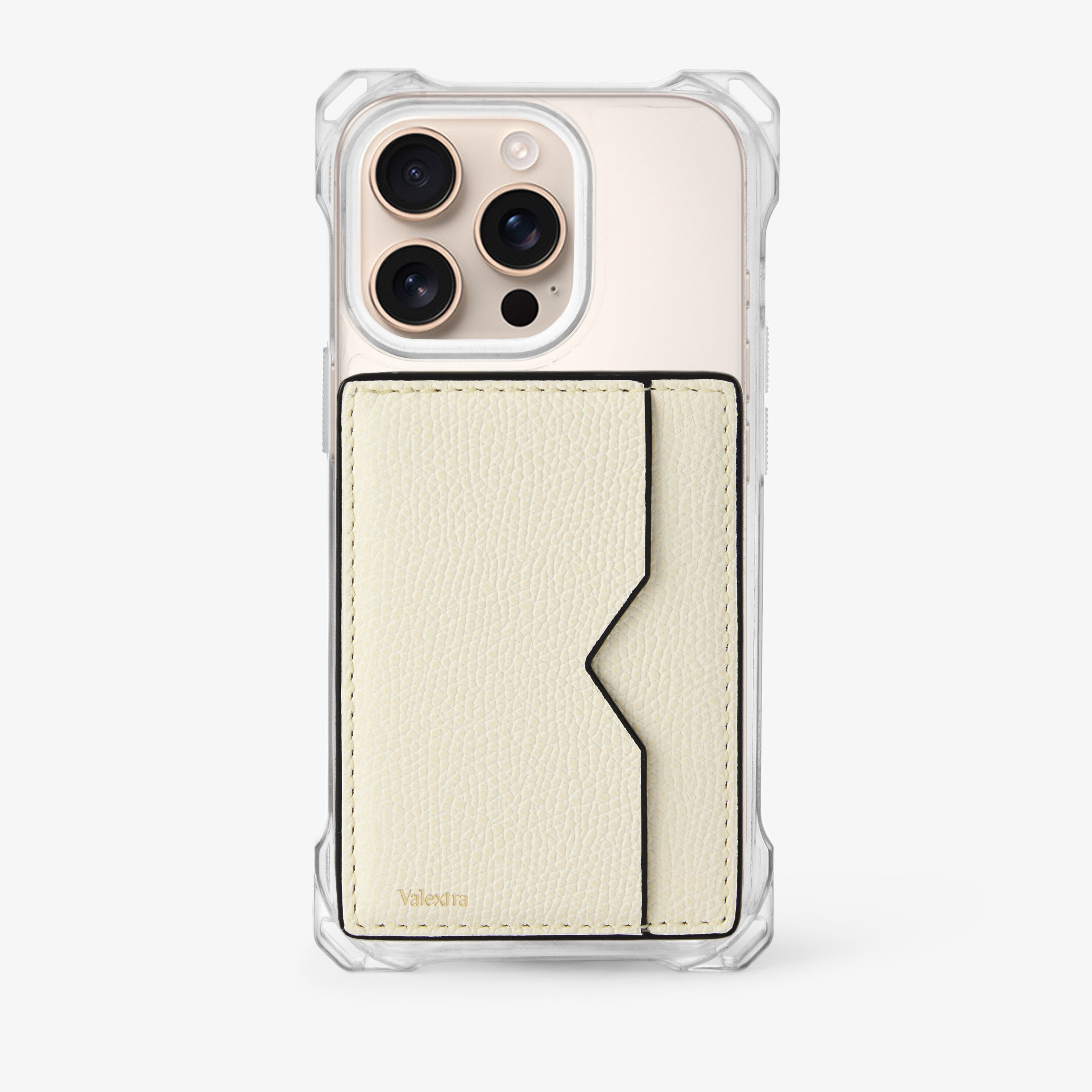 White Grained Leather Luxury Magnetic Card Case | Valextra