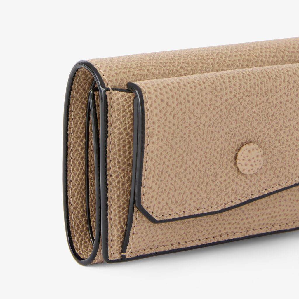 Small Wallet With Coin Holder - Cashmere Beige - Vitello VS - Valextra - 2