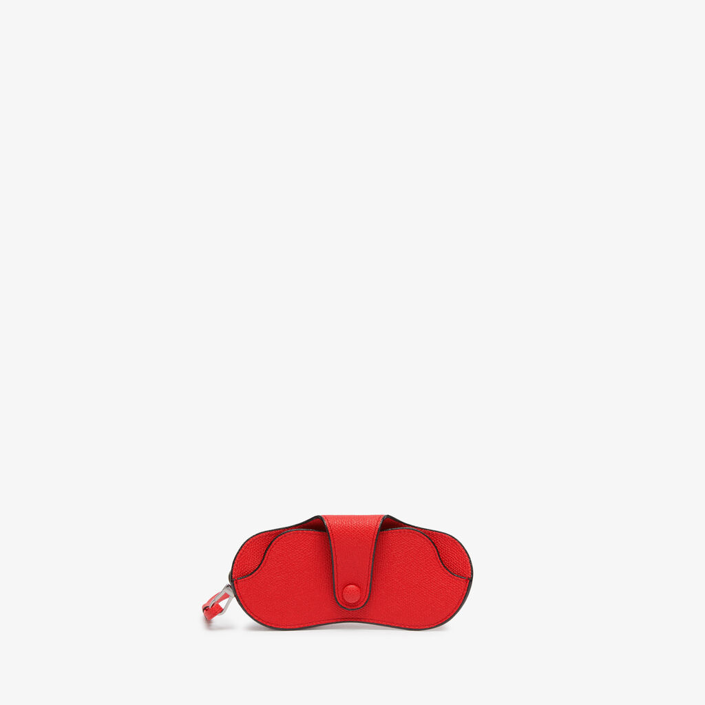 Glasses Case with Lanyard - Crimson Red - Vitello VS - Valextra - 1