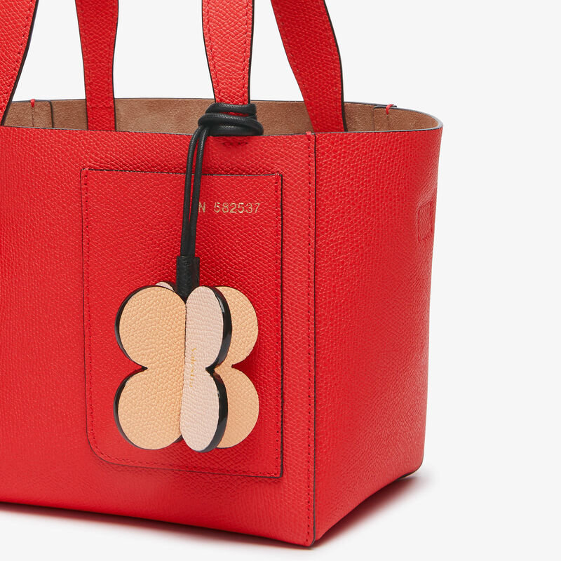 Four-leaf Clover Charm - Orange Sunset/Bonne Mine Pink/Black - Millepunte calf leather - Valextra - 2