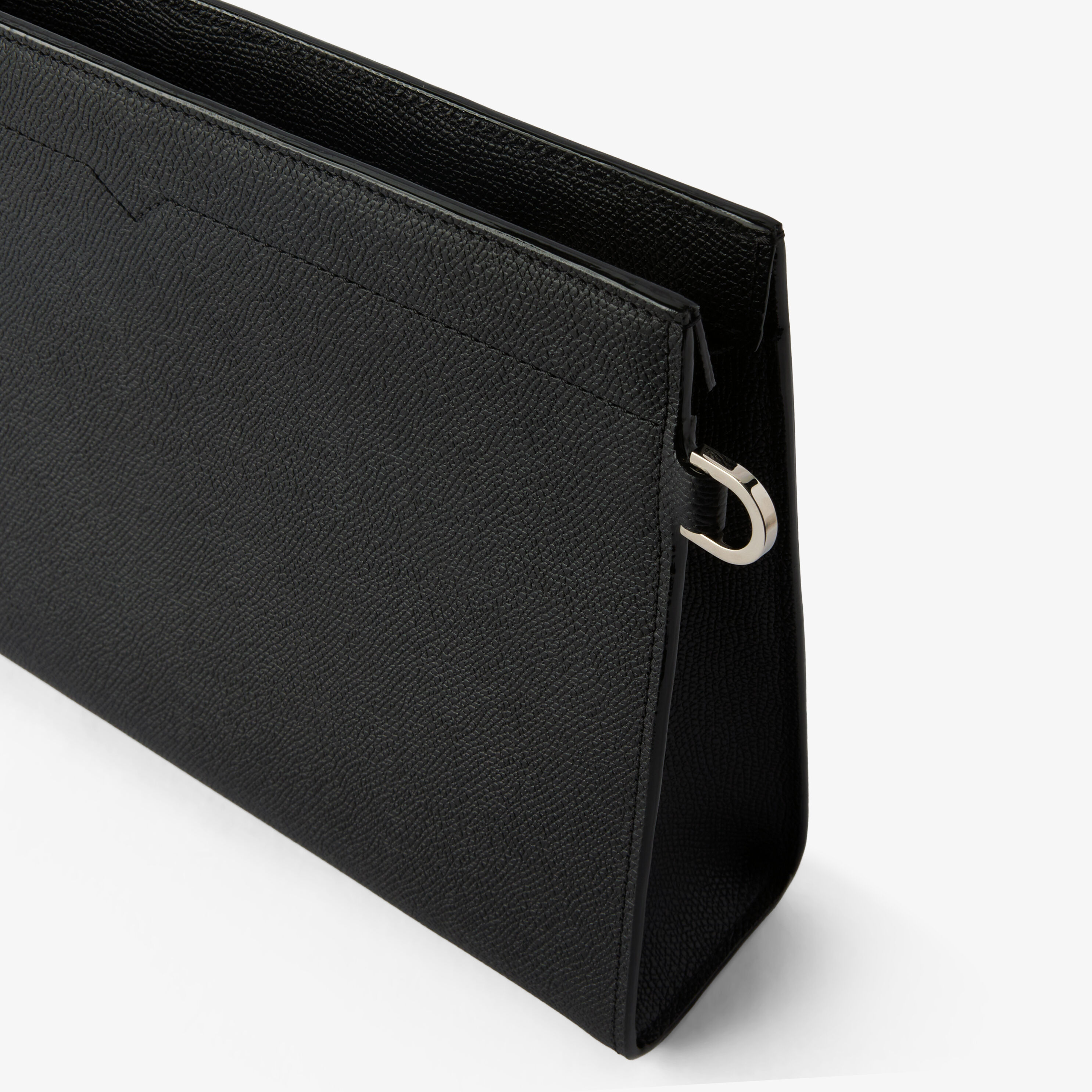 Mens Black Luxury Grained Leather Document Holder | Valextra V-Line
