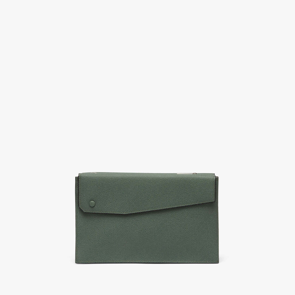 Pocket Crossbody Bag - Musk Green - Vitello VS - Valextra - 6