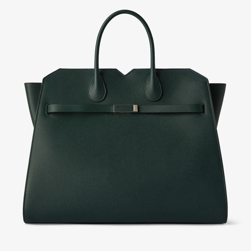 Milano Two Handles Large Bag - Valextra Green - Millepunte Soft calf leather - Valextra - 1