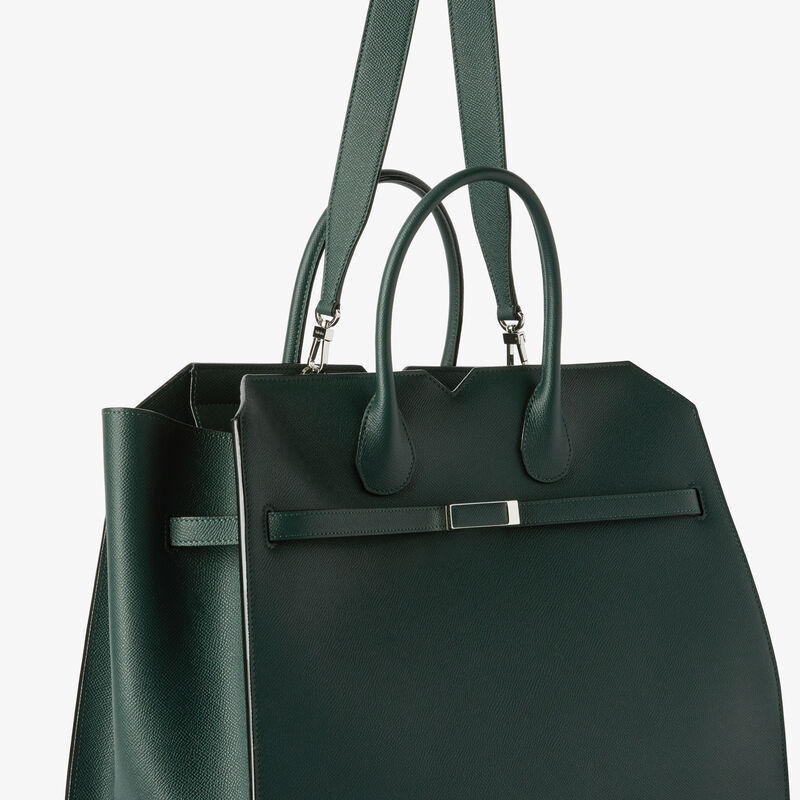 Milano Two Handles Large Bag - Valextra Green - Millepunte Soft calf leather - Valextra - 3
