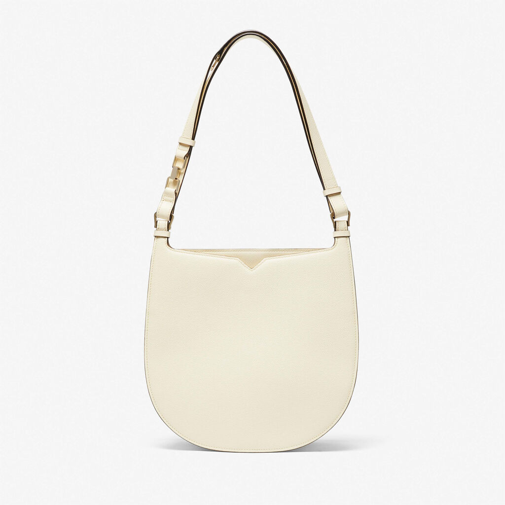 Valextra Borsa a spalla Media in Pelle Bianca | Valextra Hobo