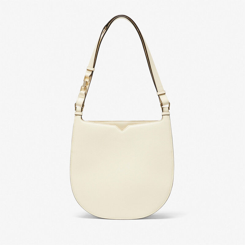 Hobo Weekend Medium Bag - Pergamena White - Millepunte calf leather - Valextra - 1