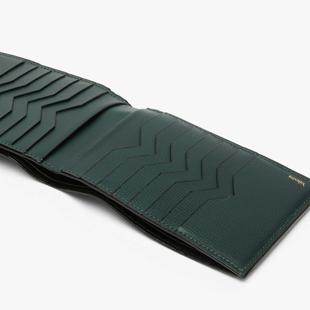 Bifold 14cc Wallet - Valextra Green - Pav&egrave; calf leather - Valextra - 2