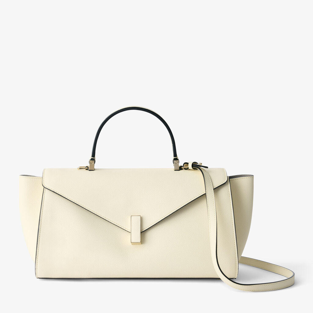 Iside Editor Top Handle Medium Bag - Pergamena White - Millepunte Soft calf leather - Valextra - 1
