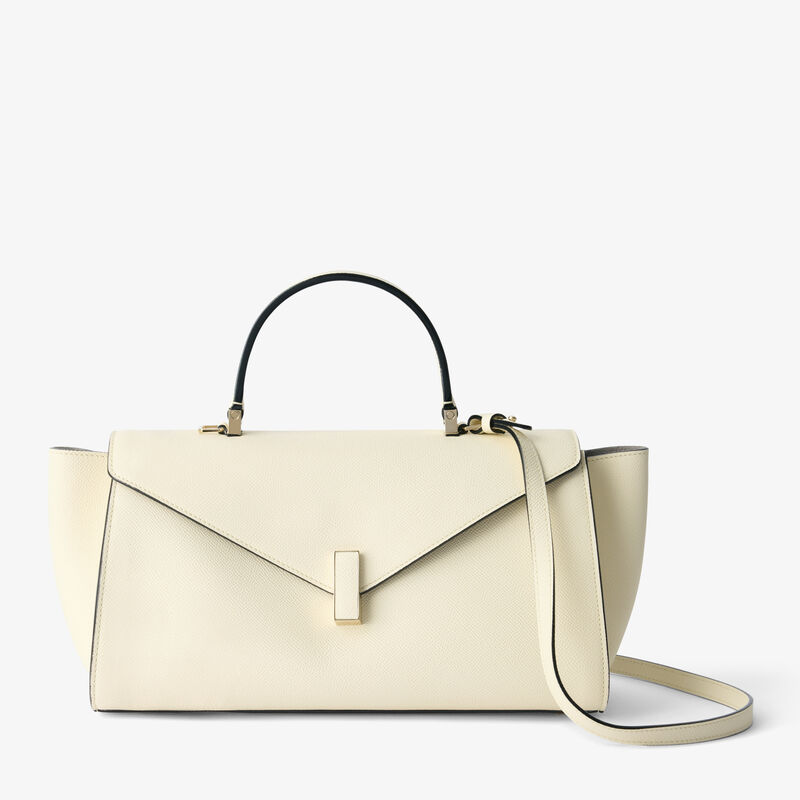 Iside Editor Top Handle Medium Bag - Pergamena White - Millepunte Soft calf leather - Valextra - 1