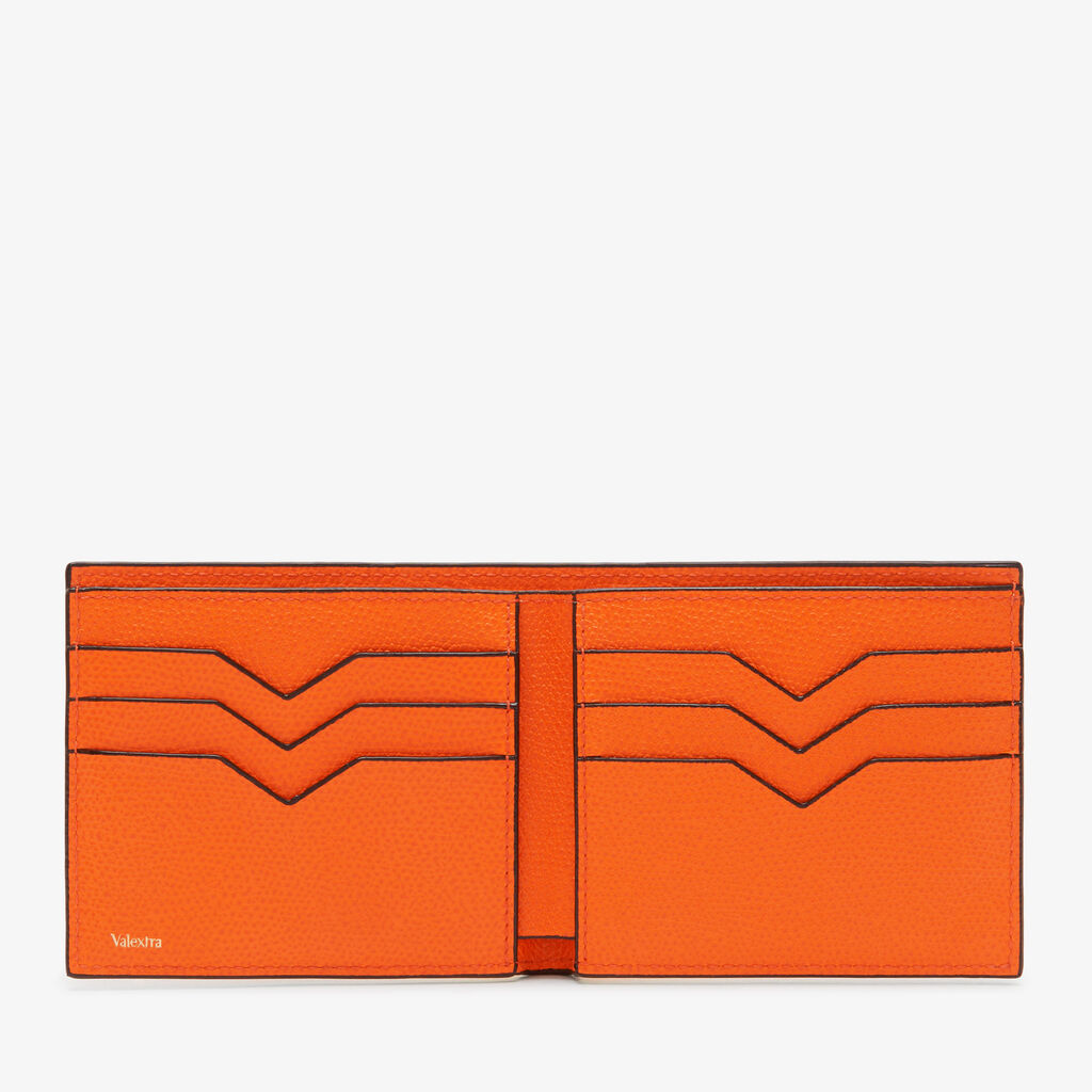 Portafoglio bifold 6 carte di credito - Arancio Aragosta - Vitello VS - Valextra - 4