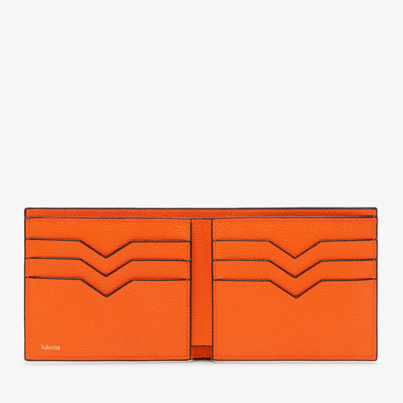 Bifold wallet 6 cc - Lobster Red - Millepunte calf leather - Valextra - 4