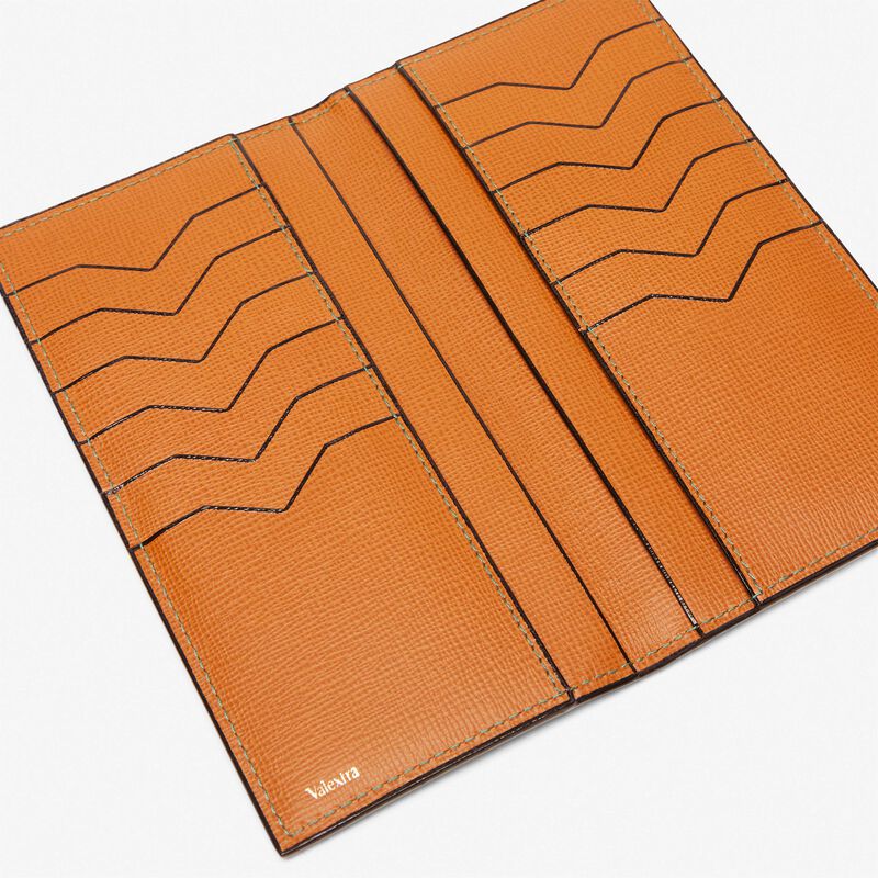 Vertical Wallet 12Cc - Havana Brown - Pavè calf leather - Valextra - 2