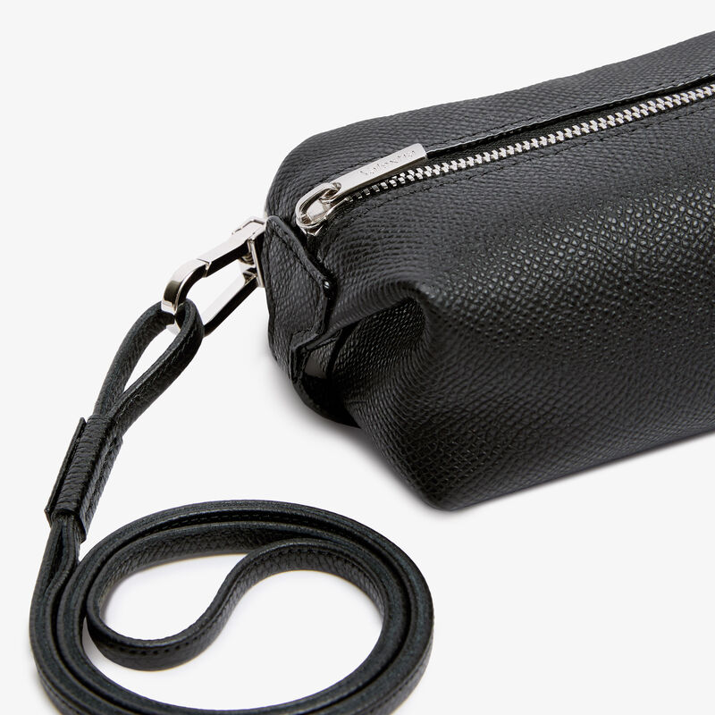 Beauty Keychain with zipper - Black - Millepunte Soft calf leather - Valextra - 3