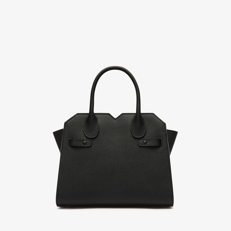 Milano Two Handles Mini Bag - Black - Millepunte Soft calf leather - Valextra - 7